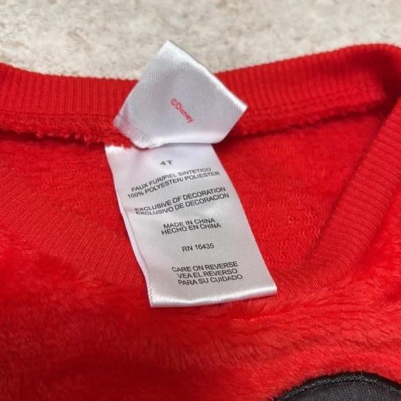 DISNEY FAUX FUR SWEATSHIRT WITH SANTA MICKEY APPLIQUÉ & EMBROIDERED SNOWFLAKES - Picture 4 of 7